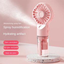 Draagbare Handheld Spray Fans Mini USB Oplaadbare Mute Fan Hydrating Nano Spray Rapid Cooling Fans Bevochtiging Water Misting Fan voor Office Outdoor MQ60