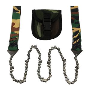 Draagbare Handheld Survival Kettingzagen Multifunctionele Noodsituatie 11 Tand Camouflage Kettingzaag Outdoor Camping Wandelingsuitrusting Zakgereedschap VT1642