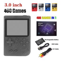 Console de jeu vidéo portable portable Design rétro 8 bits LCD 3 pouces 400 jeux classiques - Prend en charge deux joueurs Sortie AV 400-In 1 Pocket Gameboy