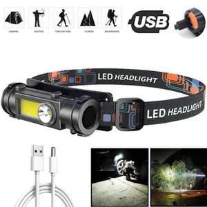 Draagbare koplamp zaklamp xpe krachtige LED -koplamp USB oplaadbare camping vissen koplamp waterdicht 18650 batterijmagneet hoofdlamp toorts