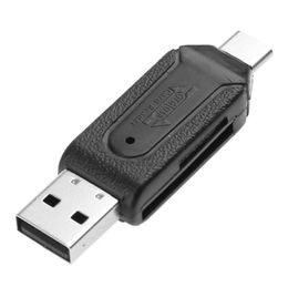 Draagbare hoge snelheid 480 Mbps OTG USB2.0 Type-C USB 3.1 Geheugenkaartlezer voor SD TF Micro Mobiele telefoon