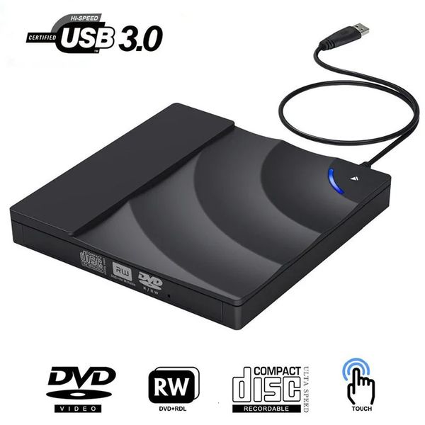 Unidad óptica portátil de alta velocidad USB 3,0 CD DVD-RW, lector de disco delgado externo, PC de escritorio, portátil, tableta, promoción, reproductor de DVD 240113