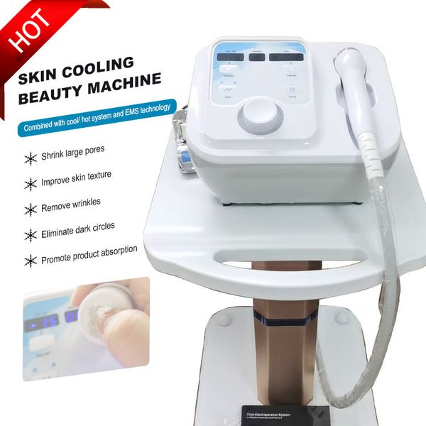 Instrument de beauté portable pour la maison Cryothérapie froide Électropration froide Machine de levage de visage à micro-courant Cory Anti-poches Resserrement de la peau Appareil de beauté