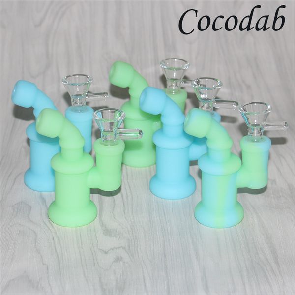 Narguilé Portable Silicone Baril Rigs Fumée Herbe Sèche Incassable Percolateur D'eau Bong Fumer Tuyau De Concentré D'huile