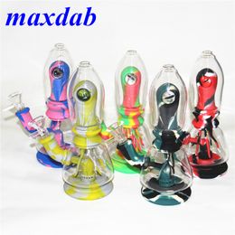 Boscosie portable Small Dab Rig Silicone Water Pied Santé et protection de l'environnement en verre Bangah Bongs Catcher de cendres