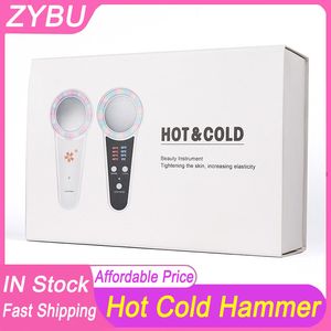 Marteau chaud et froid Portable, traitement Cryo, thérapie faciale photonique à lumière LED, Anti-acné, vieillissement, élimination des rides, marteau ultrasonique, masseur EMS, soins de beauté