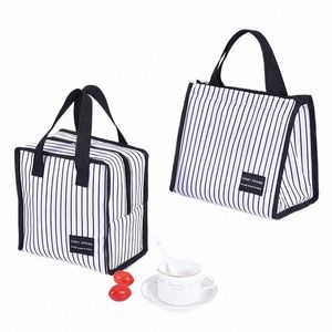 Sac à lunch isolé portable Sac à main thermique de style ctrontable Sac à main durable Bento Pouchez les boissons fraîches Pack Keep Fresh Item O8X1 #