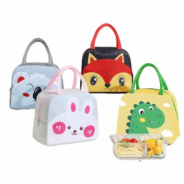 Portable isolé pique-nique thermique alimentaire sac à lunch boîte Carto animaux frais refroidisseur sacs pochette pour femmes fille enfants enfants cadeau R9GN #