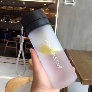 Corde de jus portable bouteille d'eau givrée transparente seau mignon boisson extérieure avec filtre et tasse vibrante P230530
