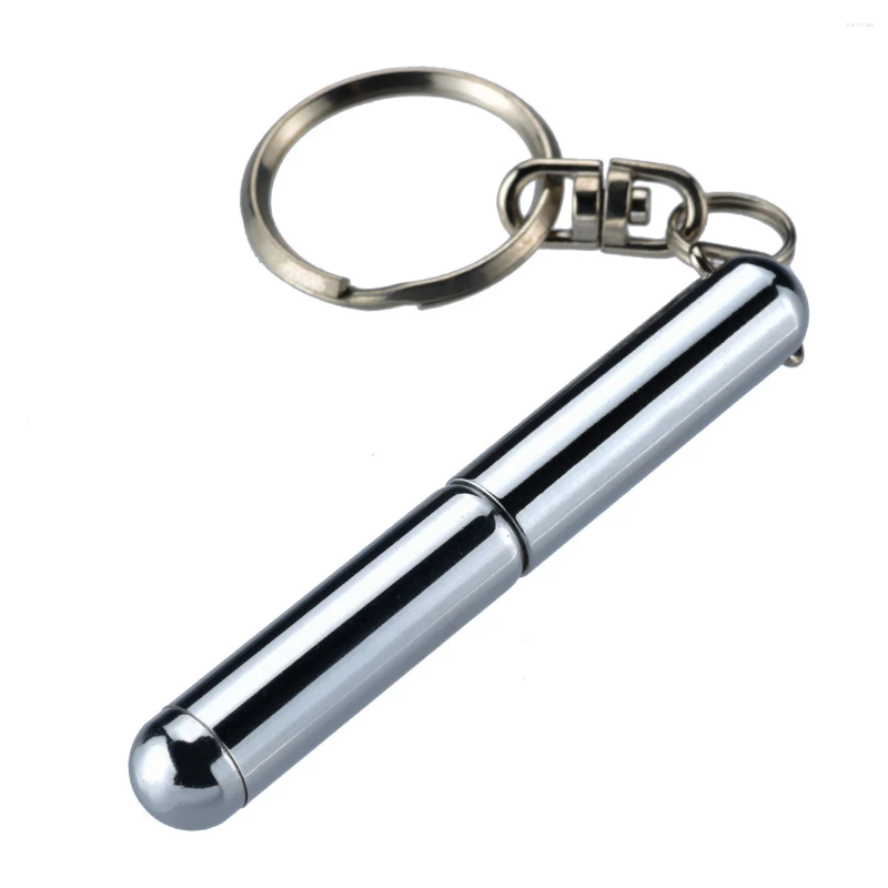 Bärbar nyckelring rostfritt stål penna teleskopkulspetspennar nyckelring verktyg