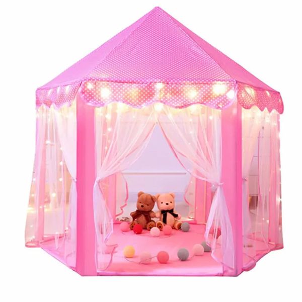 Portable para niños Tipi Tent Tent Ball Pool Princess Girl Castle Play House Niños Pequeño casa plegable Tienda de playa de bebé 240415