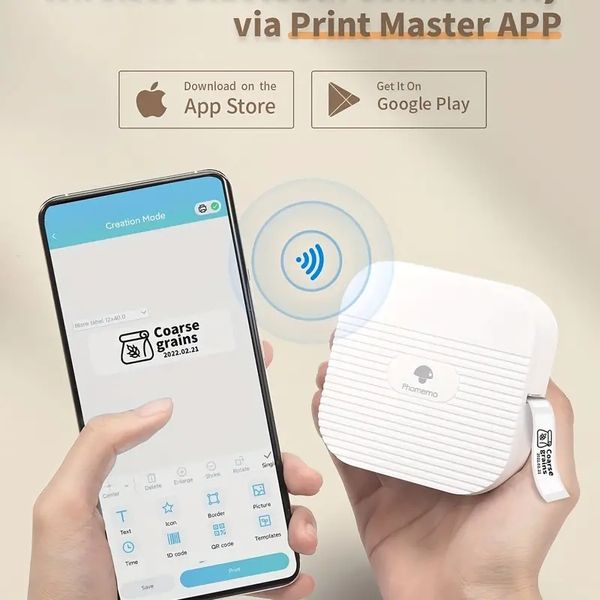 Étiqueteuse portable avec ruban adhésif - Mini imprimante Phomemo Q31, compatible avec iOS Android, parfaite pour la maison, l'organisation de bureau - Étiqueteuse rechargeable USB en rose