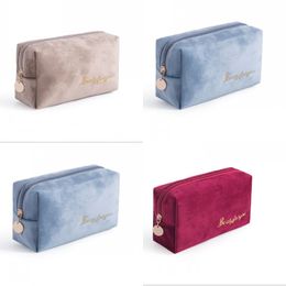 Portable Lady Make Up opbergtassen Solid Color Fashion Ladies Flanel Cosmetic Bag Noordse stijl Multicolor 20*11cm 7 3ys J2