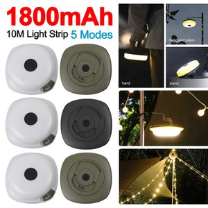 Lanternes portables 1800mAh Camping String Lights USB Rechargeable Outdoor String Lights Portable Camping Lights 5 Modes Stable Tent String Lights 231013