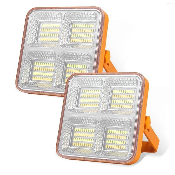 Lanternes portables 1PC / 2PCS 120W LED Spotlight Super Bright Work Light USB Solaire Rechargeable pour lampe de camping en plein air Lampe de poche