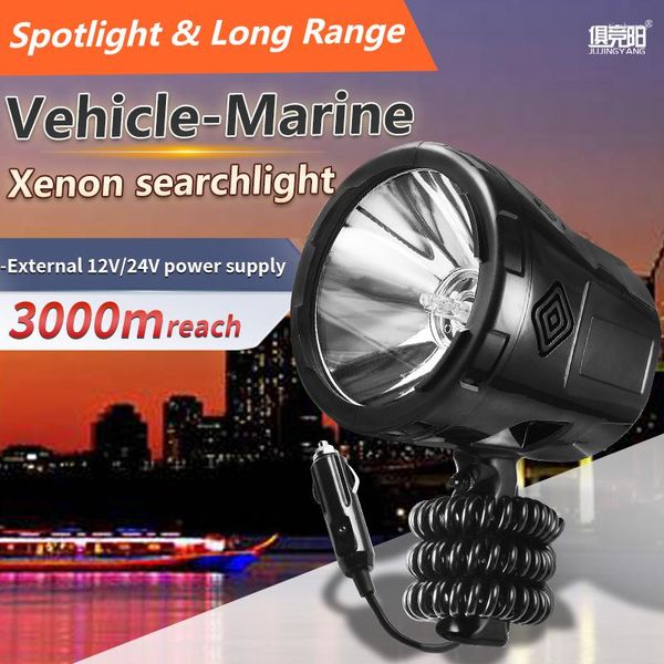 Linternas portátiles 220W Reflector de xenón de alta potencia Brillante 20000LM Foco LED impermeable Linterna Luz exterior