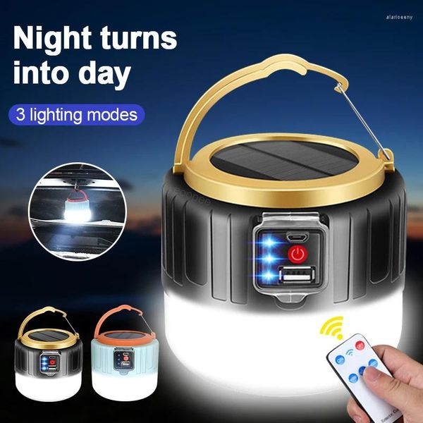 Lanternes portatives 280 watts Super Bright Solar LED Camping Light USB Ampoule rechargeable pour lampe de tente extérieure Lumières de secours