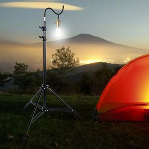 Linternas portátiles Soporte de luz de 2 m Trípode telescópico plegable Soporte de lámpara de pie de aluminio ligero ajustable Trípode Accesorios para acampar al aire libre 231013