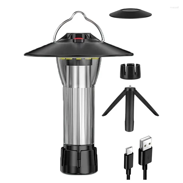 Lanternes portatives 3000Mah Camping Light avec base magnétique zéro 5 modes d'éclairage LED d'urgence