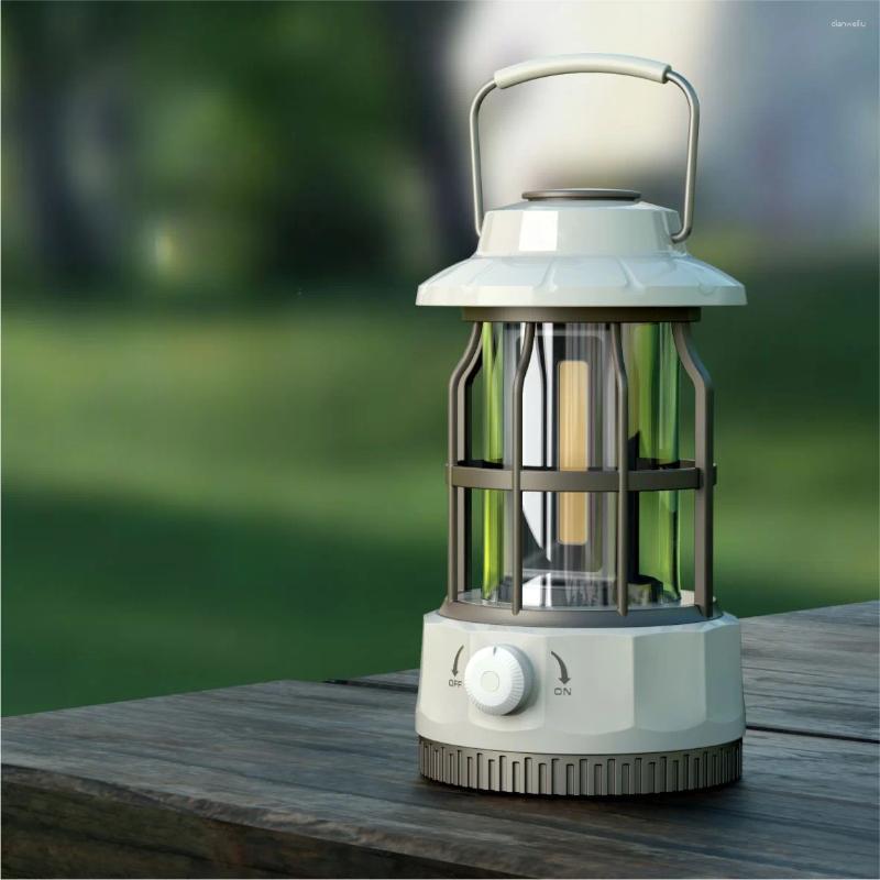 Portable Lanterns Camping Lantern Rechargeable Retro Metal Light Battery Powered Hanging Lamp Waterpoor Outdoor Tent Bulb