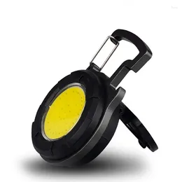 Draagbare lantaarns Cob-kampeerlamp Mini LED-sleutelgesp Buiten aluminiumlegering