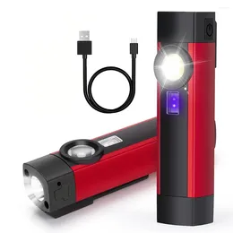 Linternas portátiles COB XPE LED Camping USB USB Recargable Luz de antorcha UV 4 modos Iluminación Funcionando con Magnet