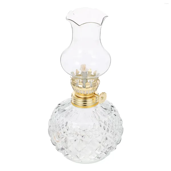 Lanternes portables Cristal Kérosène Lampe Lanterne Fourniture Vintage Verre Rétro Huile Camping Brûlant Pour Table