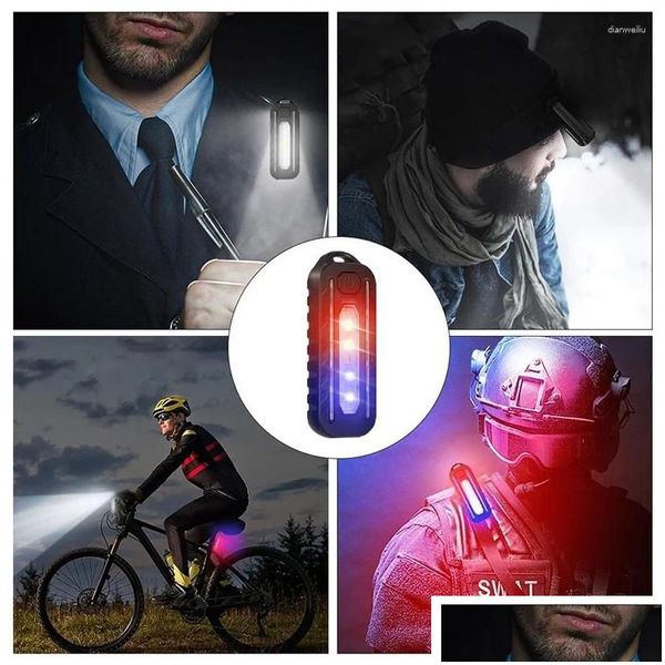 Linternas portátiles ciclismo trasero luces de bicicleta de bicicleta seguridad para bicicletas luz led clip usb recargable gota impermeable entrega dh4la