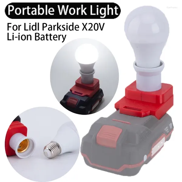 Lanternes portables pour Lidl Parkside 20V Li-ion batterie sans fil E27 ampoule lampe lumière LED travail intérieur et extérieur