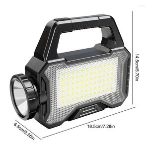 Lanternes portables Spotlight à la main Torche Solaire Cam Lanterne longue gamme extérieure Lumière d'urgence imperméable COB Super lumineux pour Drop D Dhsq7