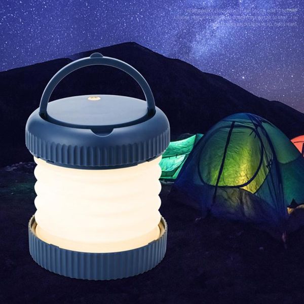 Linternas portátiles Oficina en casa Luz LED de emergencia Lámparas de linterna plegables para acampar Lámparas regulables 3 modos Vida recargable a prueba de agua