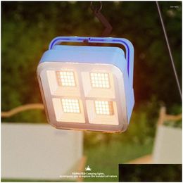 Lanternes portables IPX4 Lampe de tente à came imperméable avec aimant Solar Type-c