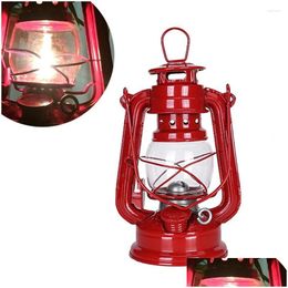 Draagbare lantaarns Led Cam Lantern Retro Style Petroleum Storm Metal Outdoor Lamp MTI-Specification Luminous Kerosene Drop Delivery Spo DHLZW