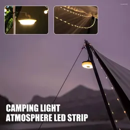 Linternas portátiles LED Luz de camping Tira Atmósfera 10M IP67 Impermeable Tipo-C Lámpara de tienda recargable Linterna Decoración de la habitación