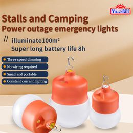 Lanternes portables LED ampoule de charge panne de courant ménage d'urgence extérieur stand de rue éclairage de marché de nuit