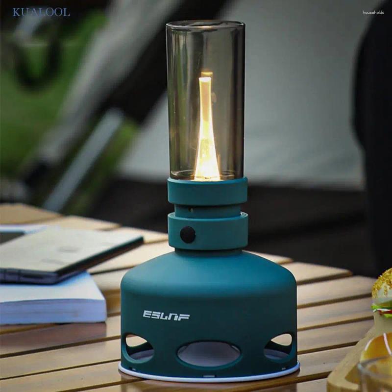 Przenośne latarnie Lampa Lampa Kerosene Camping Lantern Vintage 3600 mAh Namiot emocjonalny typu-C na podróż na zewnątrz
