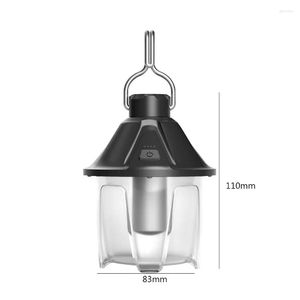 Lanternes portables LED Lampe à pelouse Affichage de la lampe suspendue atmosphère de catégorie haute capacité Interrupteur de poussée de batterie de type-C pour dro DRO5q en plein air