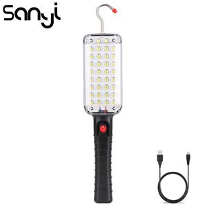 Lanternes portatives LED Lampe de travail rechargeable USB magnétique Lampe torche à batterie intégrée pour la chasse au camping