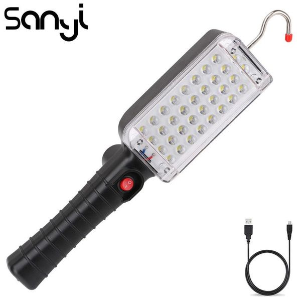 Lanternes portatives torche LED batterie intégrée USB lampe de travail magnétique rechargeable pour lanterne de chasse de camping