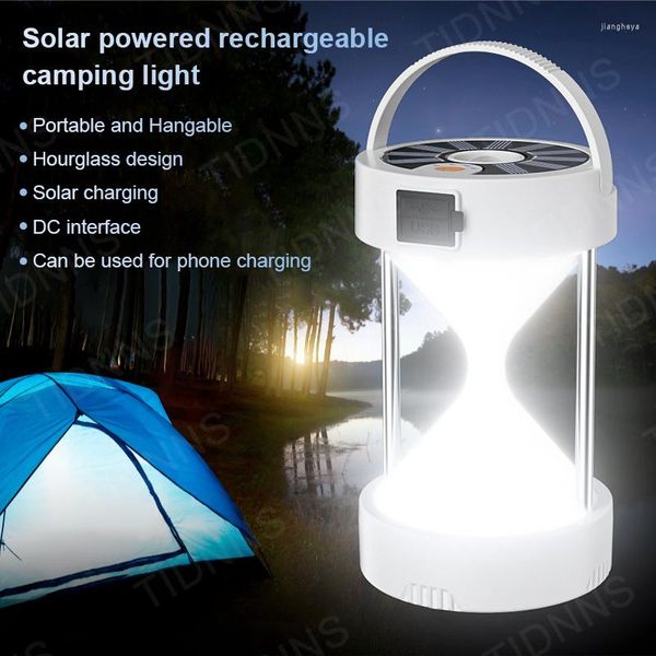 Lanternes portables lanterne solaire multifonctionnelle lumière de Camping éclairage extérieur lampe Rechargeable puissante ampoule de tente lumières