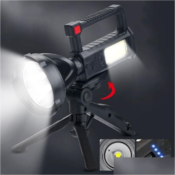 Lanternes portatives Powerf LED Work Light Spotlight Projecteur USB Recharge étanche Travail Cam Lantern Drop Livraison Sports Outdo Dhxzg