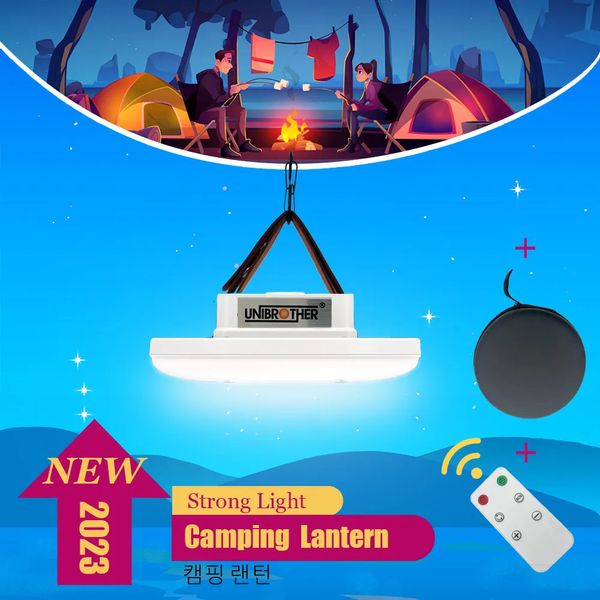 Linternas portátiles Control remoto Recargable LED Imán Linterna de camping 13500mAh Linterna potente Luz de pesca Reflector Lámpara de tienda 231005