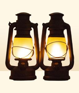 Draagbare lantaarns afstandsbediening Vintage Camping Lantaarn LED kaarslicht tent licht batterij bediende kerosene lamp tafel nacht9390818