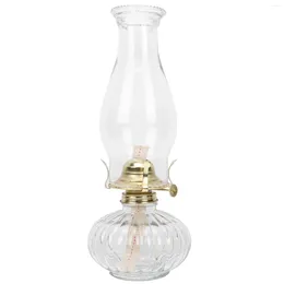 Draagbare Lantaarns Retro Kerosine Lamp Olie Decor Huishoudelijk Model Helder Glazen Tafellampen Desktop Ornament Rood Licht Apparatuur Thuis