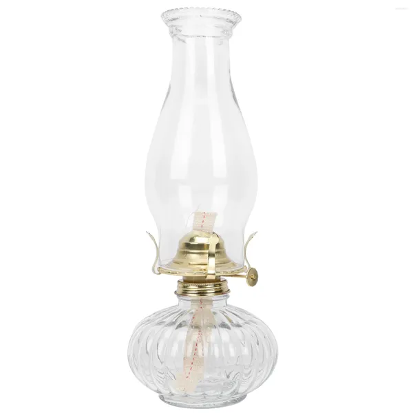 Lanternes portables rétro lampe à kérosène décoration à l'huile modèle domestique lampes de Table en verre transparent ornement de bureau équipement de lumière rouge pour la maison