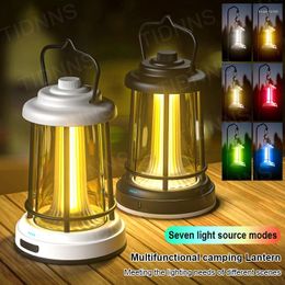 Lanternes portatives rétro LED lanterne de Camping Rechargeable 8000mAh étanche pour les lumières d'urgence pannes de courant à la maison en plein air