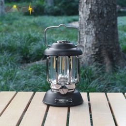 Draagbare lantaarns retro draagbare camping lantaarn 6000 mAh buiten kerosine vintage camp lamp 3 verlichtingsmodi tent licht voor wandelende klim werf 230820