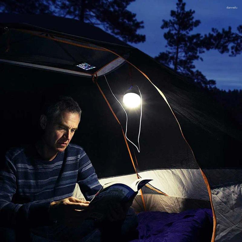 Portable Lanterns Solar Tent Lamp Camping Rechargeable Lantern Adjustable Light Power Bank