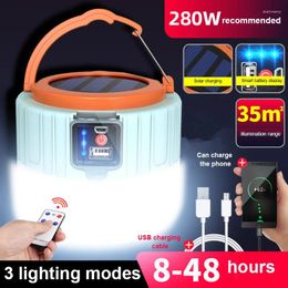 Lanternes portables Super lumineuses, lampe de Camping, Rechargeable par USB, énergie solaire, éclairage de nuit d'urgence pour barbecue et randonnée