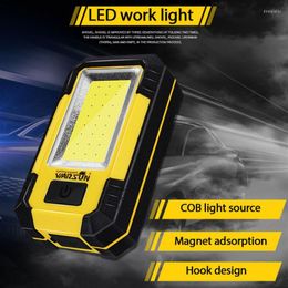 Linternas portátiles Luz de camping superbrillante Lámpara de trabajo magnética recargable 3 modos de iluminación Clip de base LED Batería incorporada COB